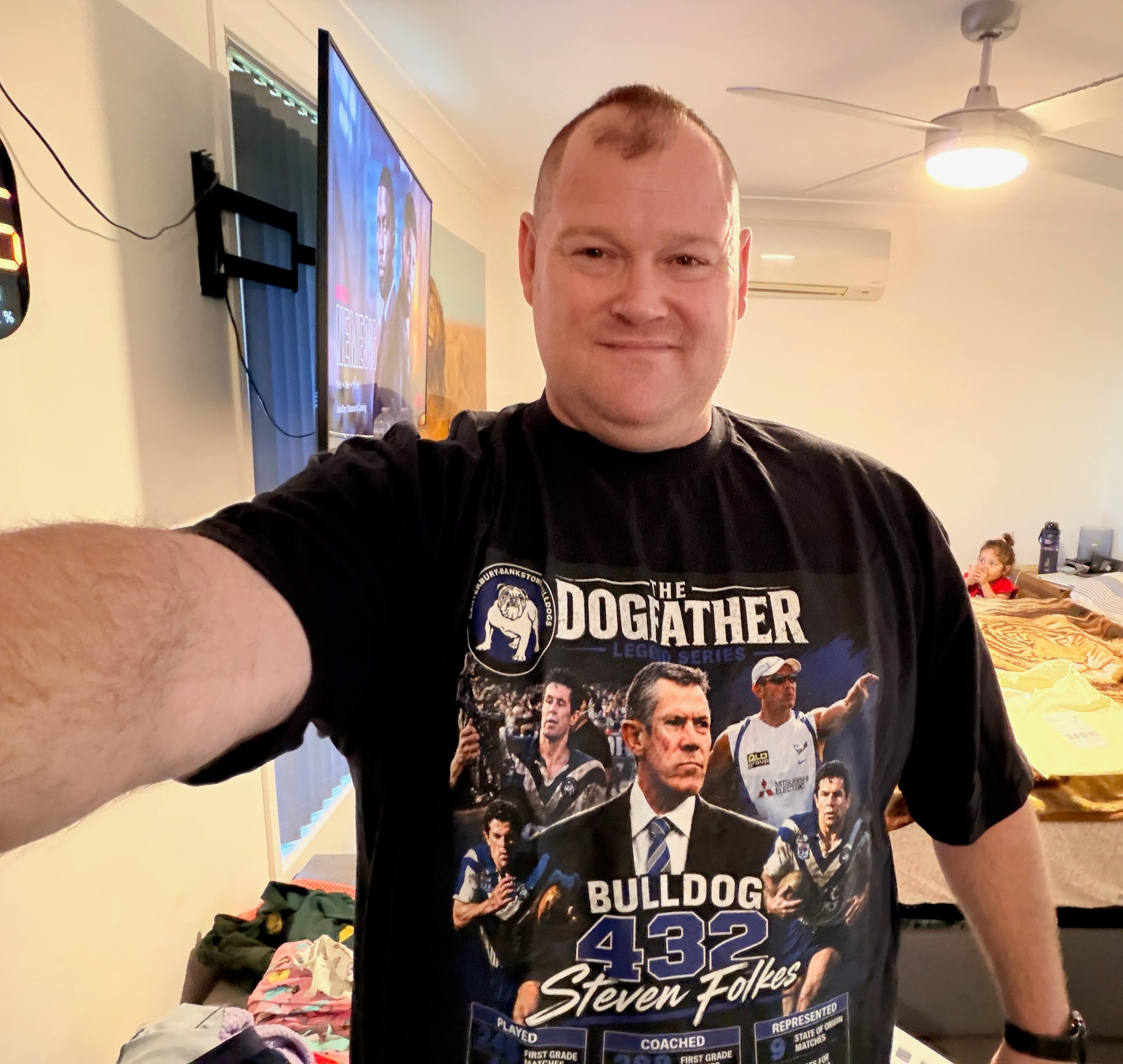 The Dogfather Bulldog #432 Steven Folkes T-Shirt | Sports Tribute Shirt